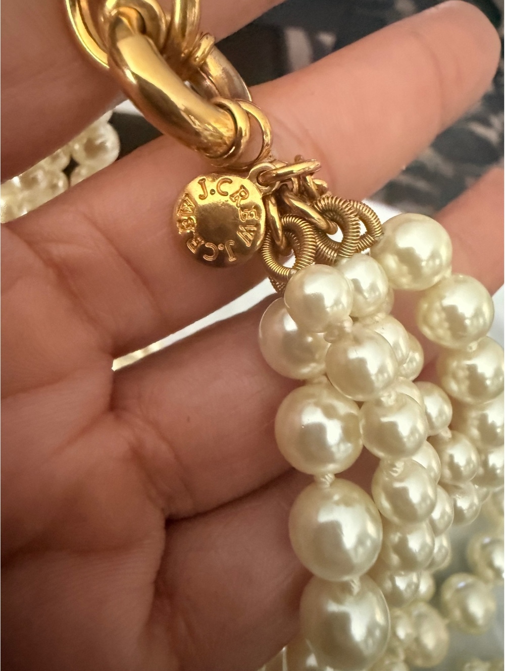J.Crew Vintage-Style Multi-Strand Graduated Faux Pearl Statement Necklace - Picture 3 of 4